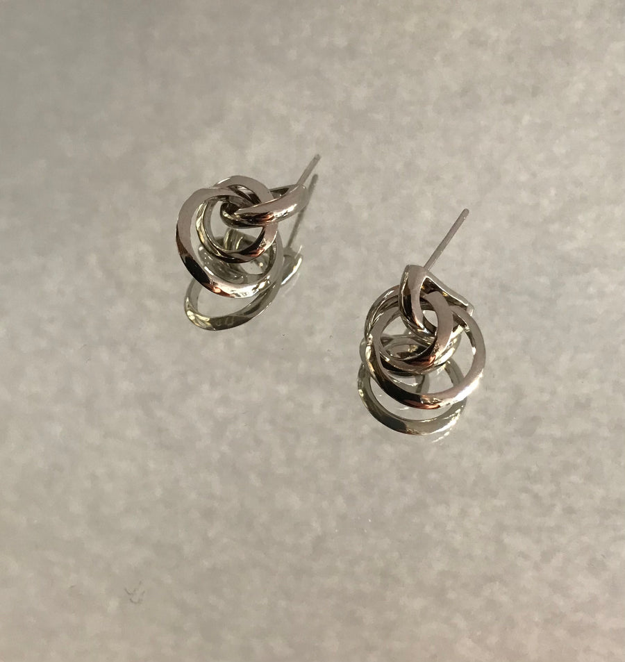 stainless steel twist drop earrings