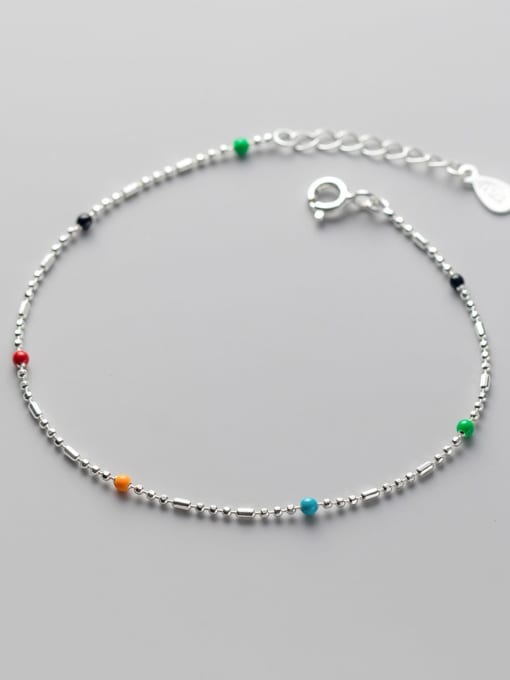 sterling silver minimalist bead bracelet