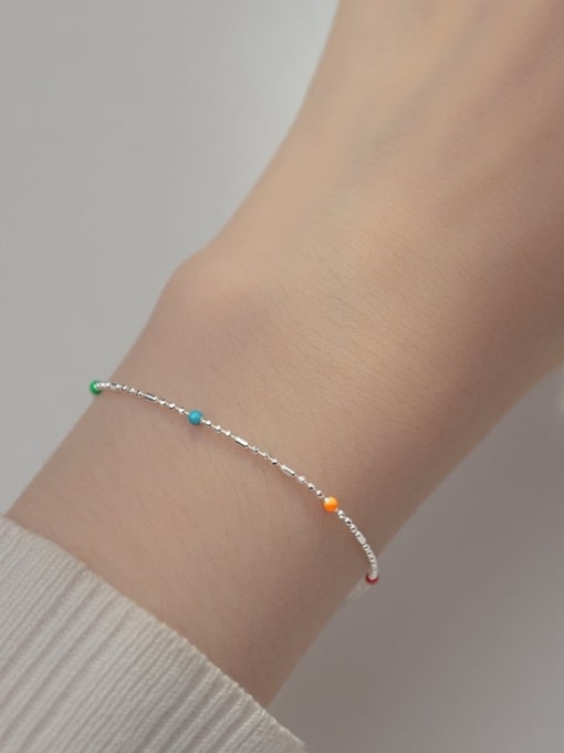 sterling silver minimalist bead bracelet