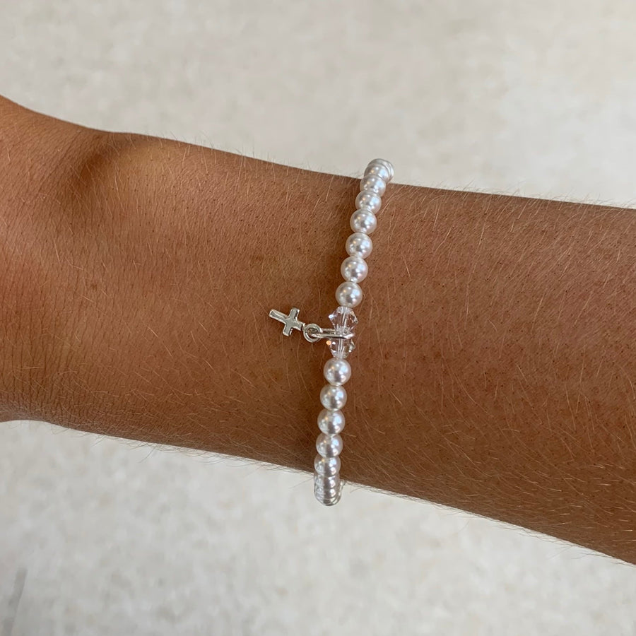 Communion Cross Pearl Bracelet