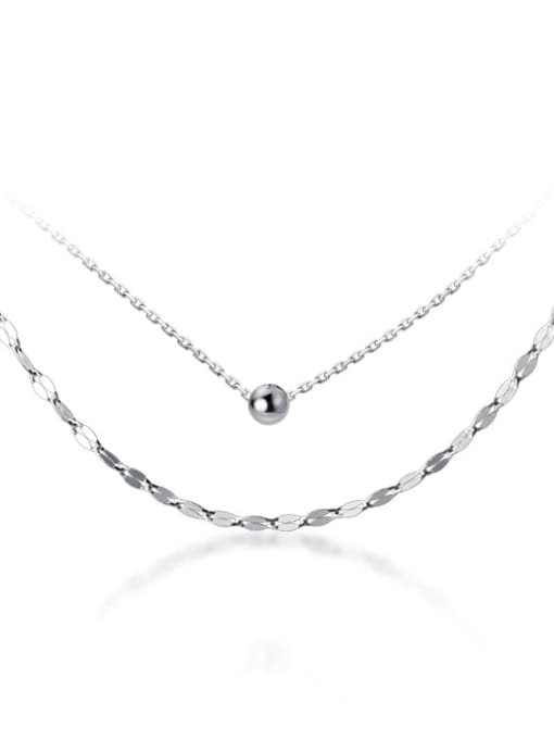 Double strand necklace deals silver