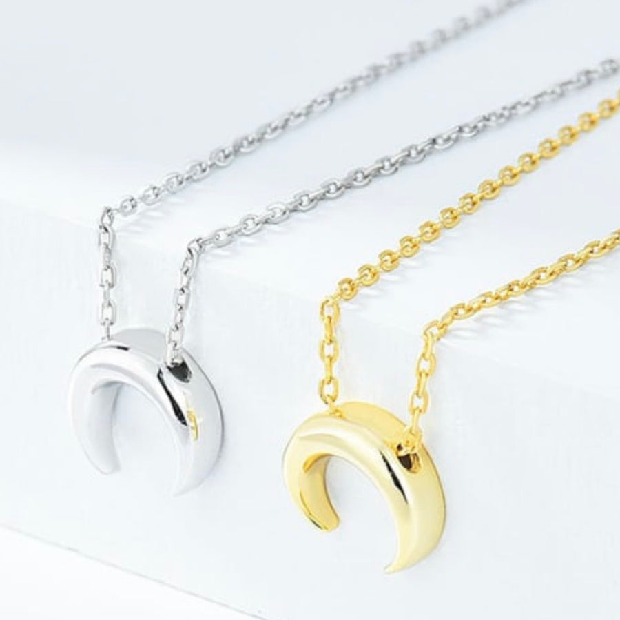 Gold Plated Sterling silver half moon necklace