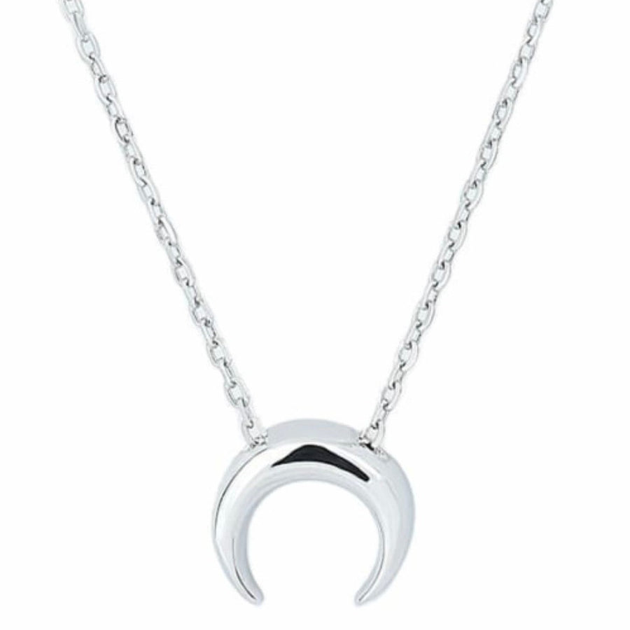 Sterling silver half moon necklace