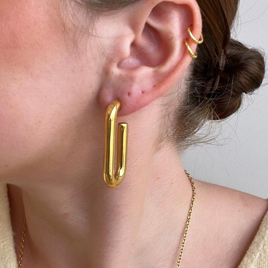 Oval Hoop Earring
