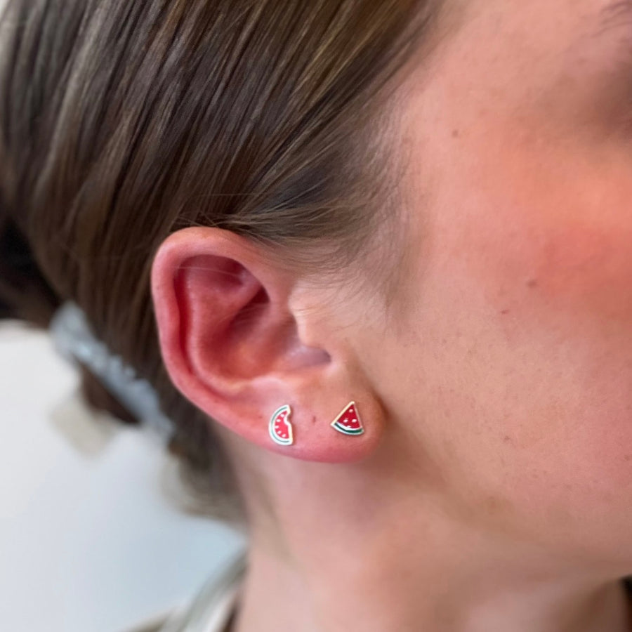 Sterling silver water melon stud. All proceeds donated to Gaza go bragh