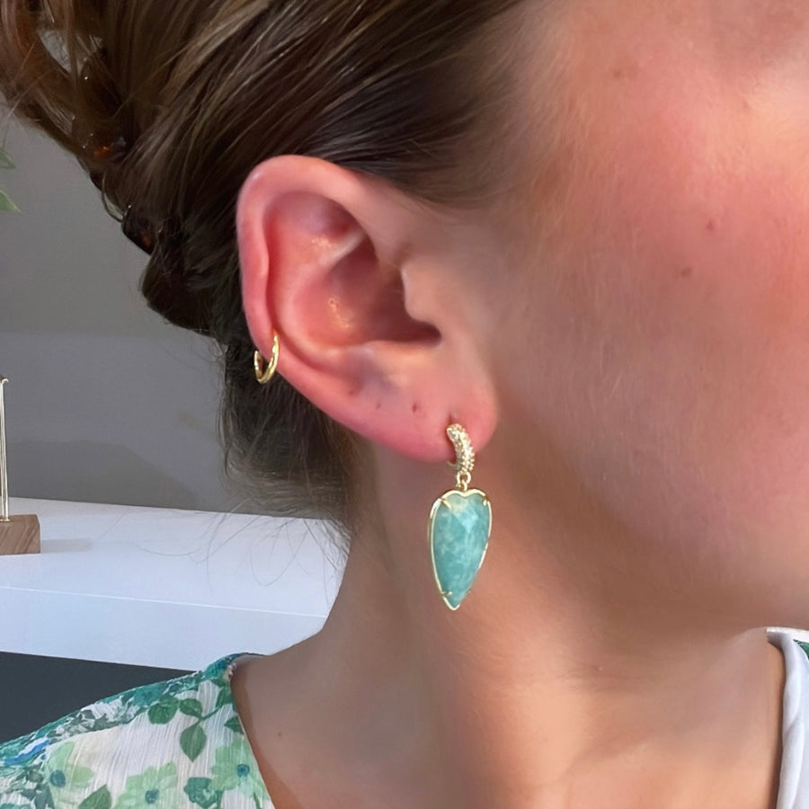 Natural Stone Spike Drop Earring
