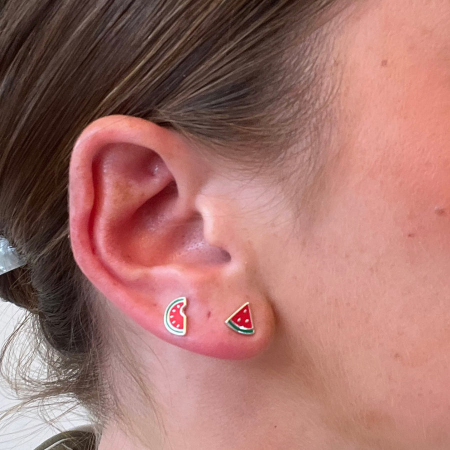 Sterling silver water melon stud. All proceeds donated to Gaza go bragh