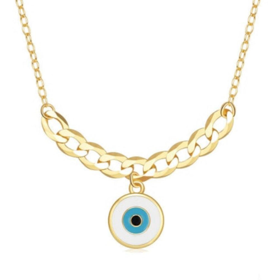 gold evil eye chain necklace