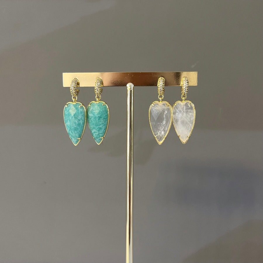 Natural Stone Spike Drop Earring