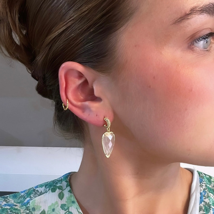 Natural Stone Spike Drop Earring