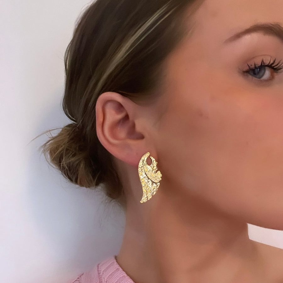 Gold wing earrings