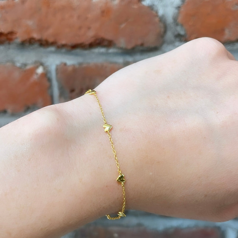 Gold Heart Minimalist Link Bracelet