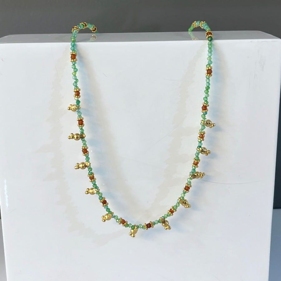 Lime Natural Stone Beaded Necklace