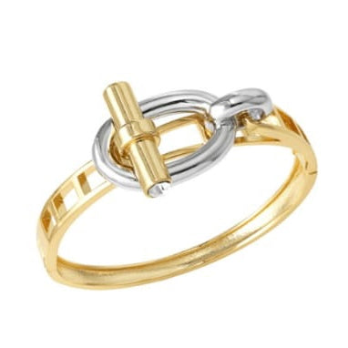 T-bar Gold And Silver Bangle