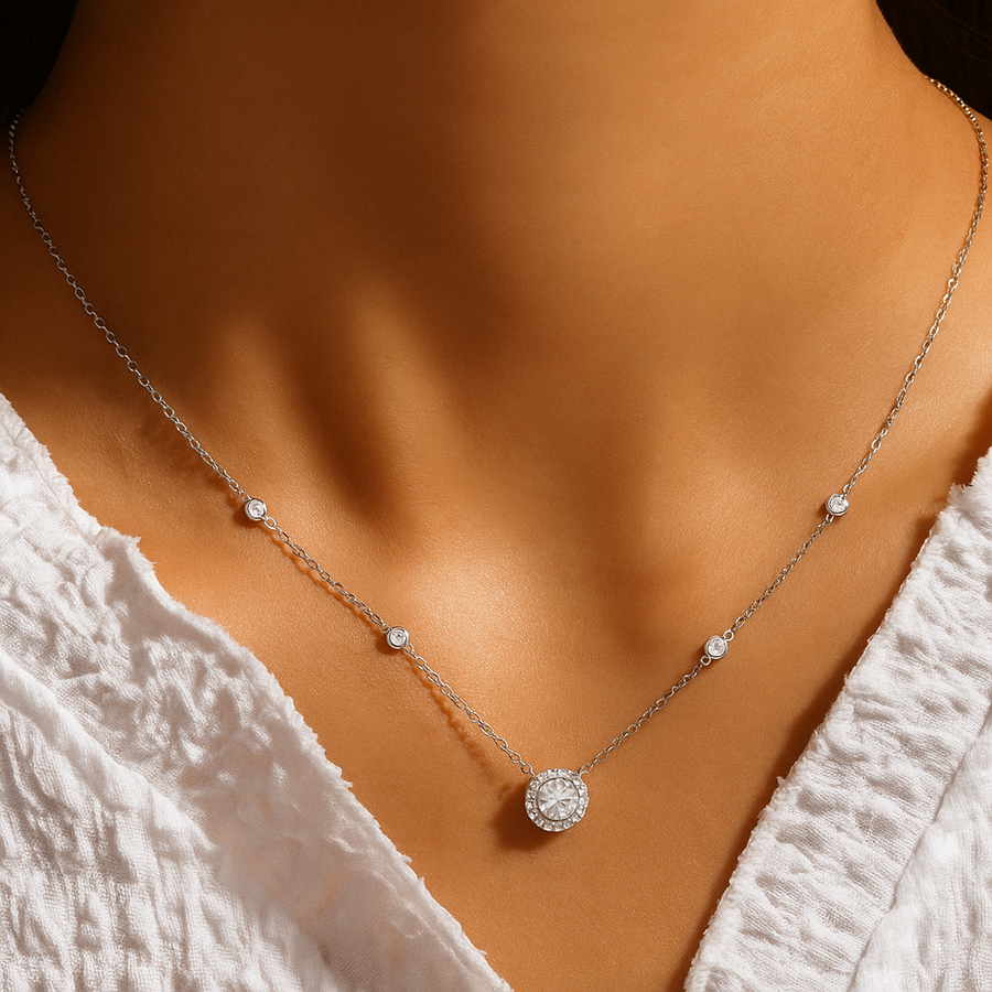 Silver Iris Necklace