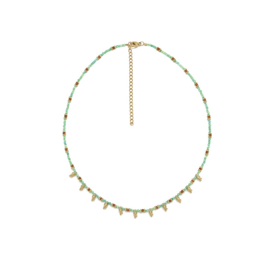 Lime Natural Stone Beaded Necklace