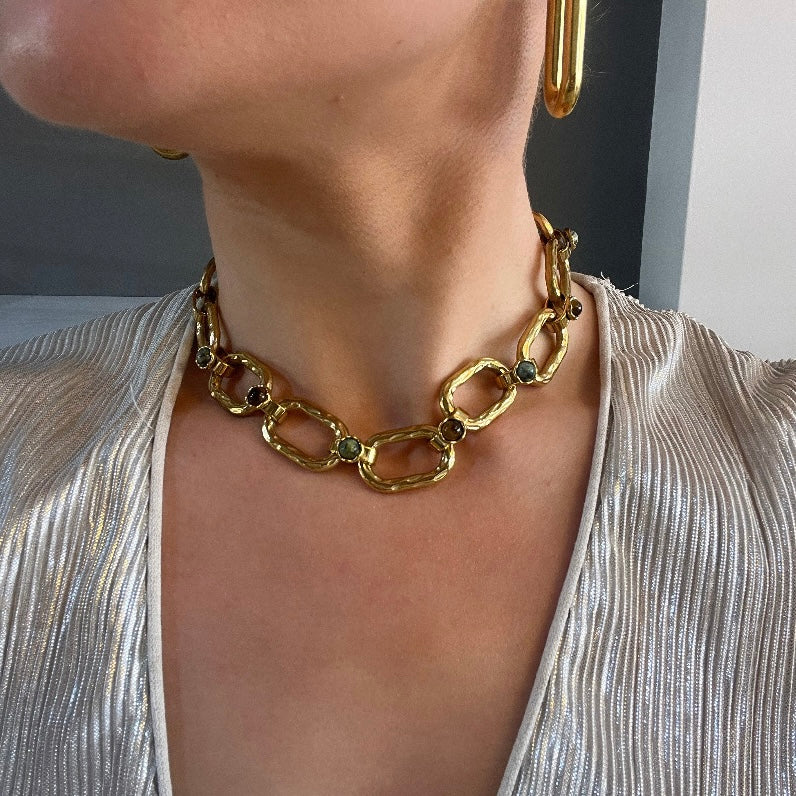 Chunky Gold jewelled necklace