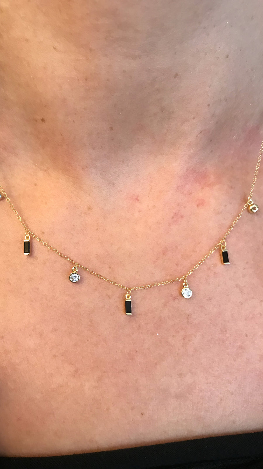 Sterling Silver Cubic Zirconia Droplet Necklace