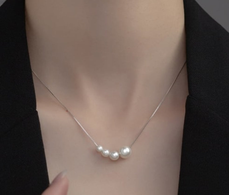 Floating Pearl Gold Necklace