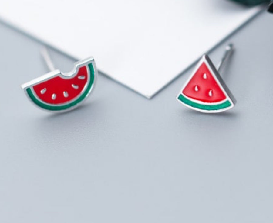 Sterling silver water melon stud. All proceeds donated to Palestine