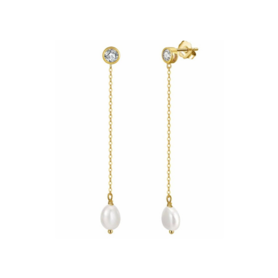 Gold Freshwater pearl drop earring