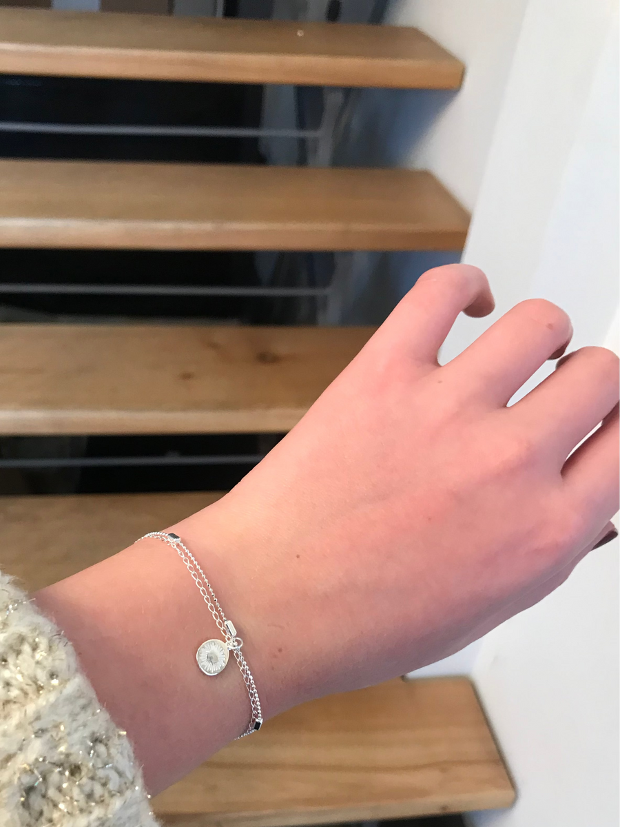 Double Layer Flower Disc Bracelet
