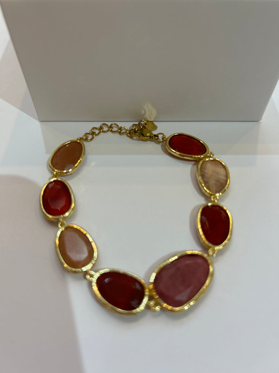 Pink And Red Stone Bracelet