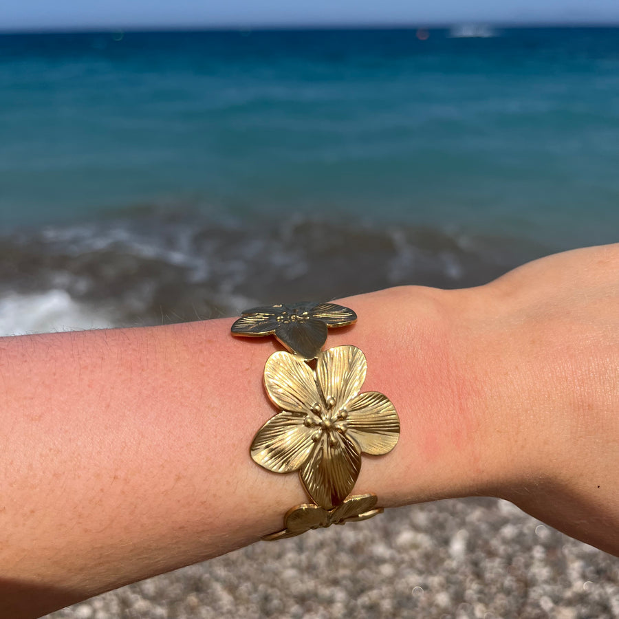 Chunky Flower Bangle