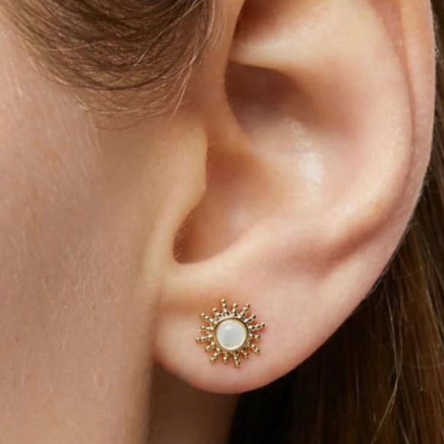Opal Sun Flower Stud Earring