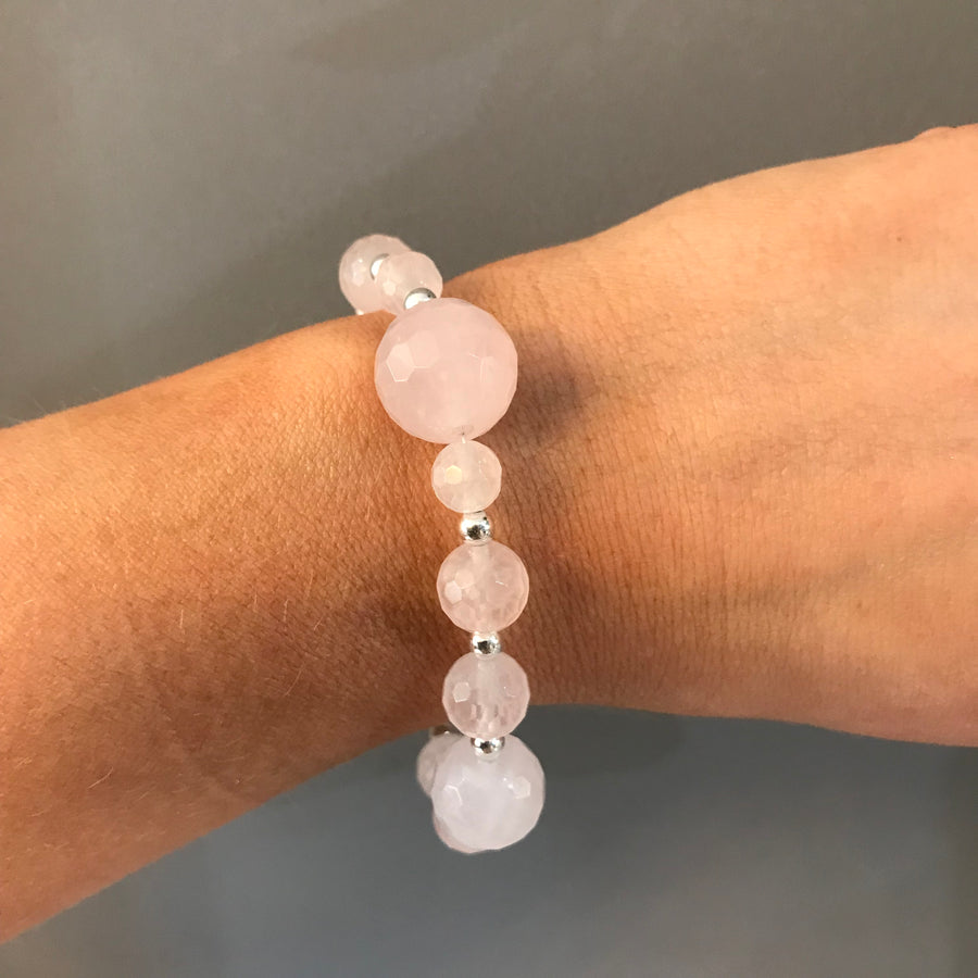 Pink boho Rose Quartz Bracelet