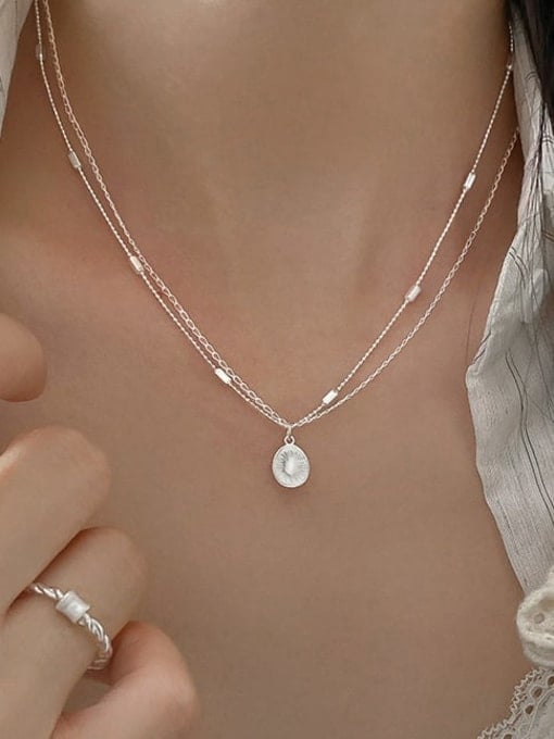 Double Layer Flower Disc Necklace