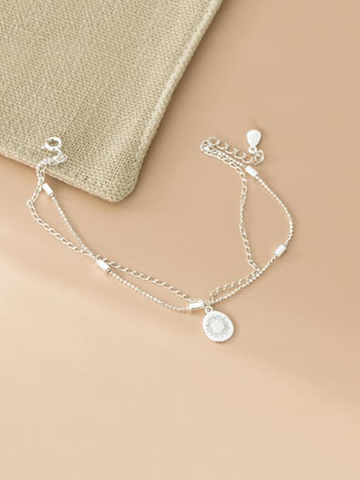 Double Layer Flower Disc Bracelet