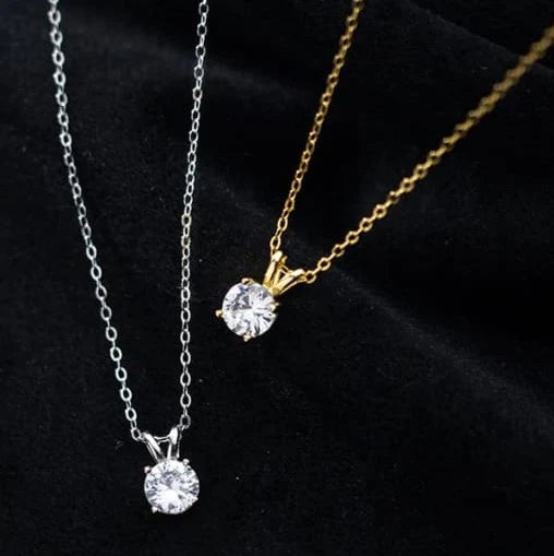 Gold Cubic Zirconia Pendant Necklace