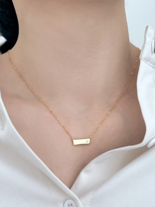 Sterling Silver Gold Bar Necklace