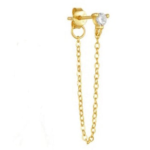 Chain stud drop earrings