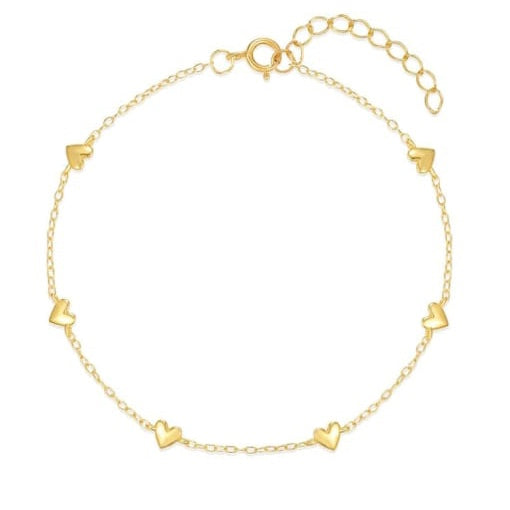 Gold Heart Minimalist Link Bracelet