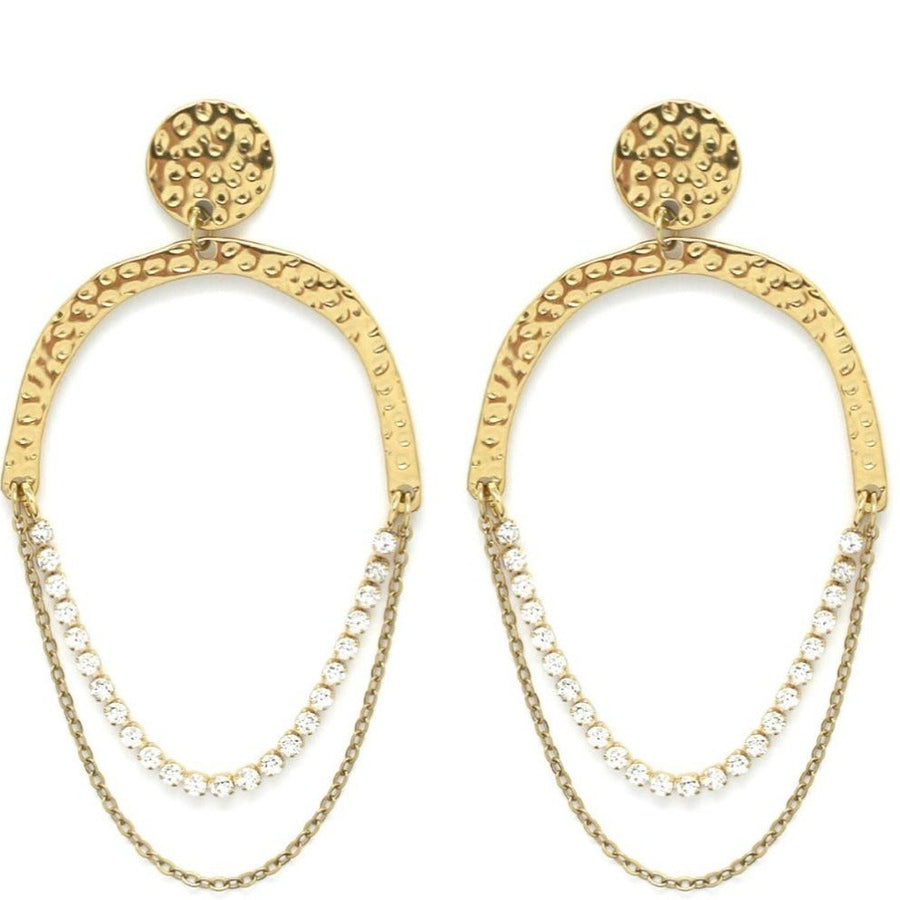 Gold and Crystal Statement Earrings