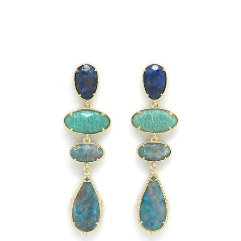 Blue Statement Drop Earrings