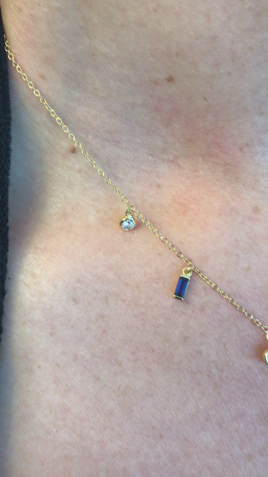 Sterling Silver Cubic Zirconia Droplet Necklace