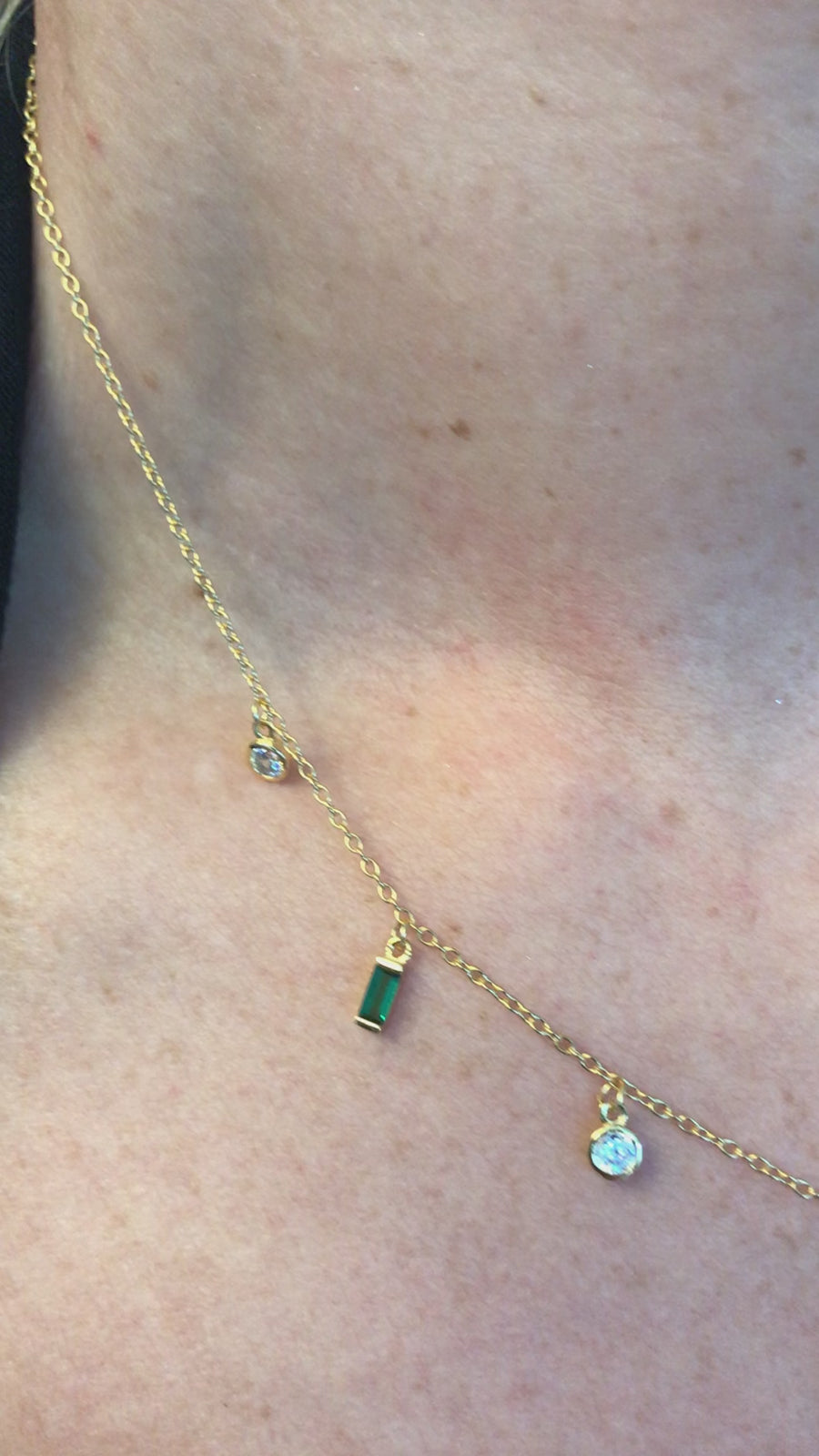 Sterling Silver Cubic Zirconia Droplet Necklace