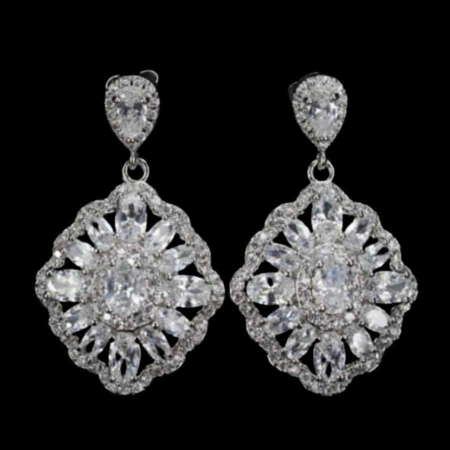 Margo silver & crystal earring