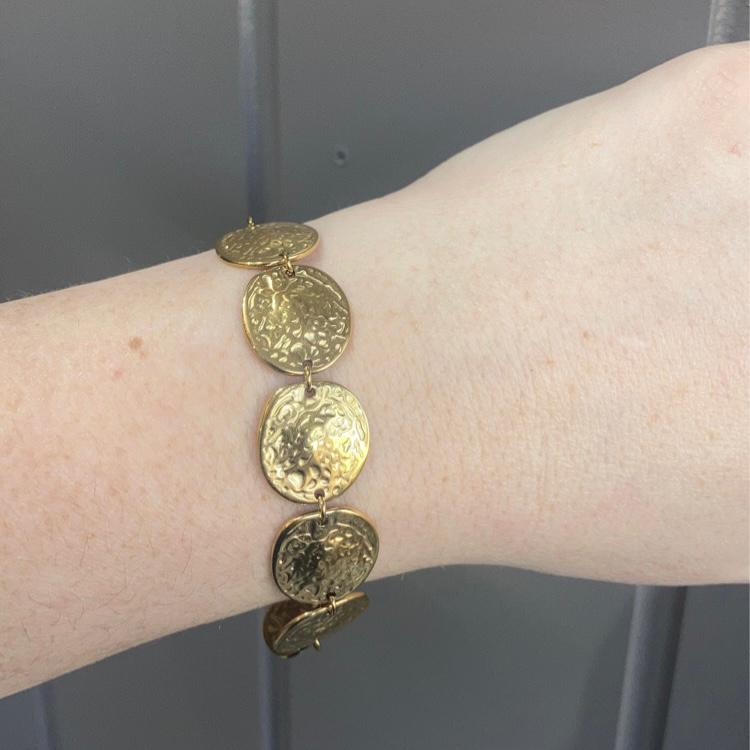 Gold disc bracelet