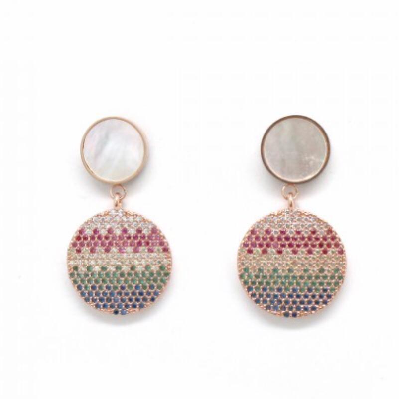 Multi-colour Disc Earrings