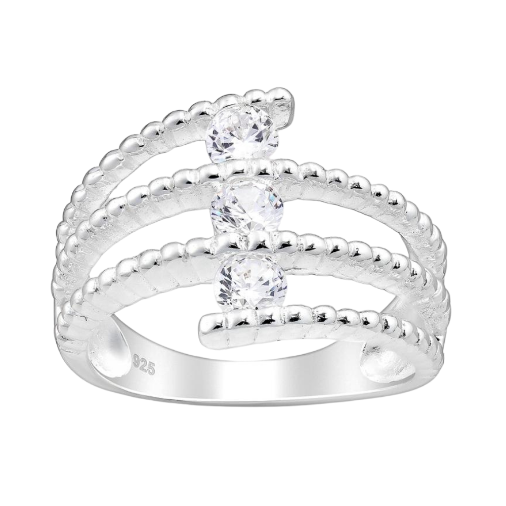 Stacked Simulated Diamond Ring – Azure Jewellery Ireland