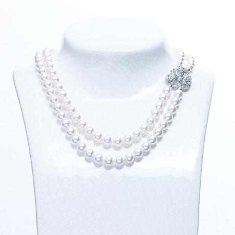Cliona double necklace white