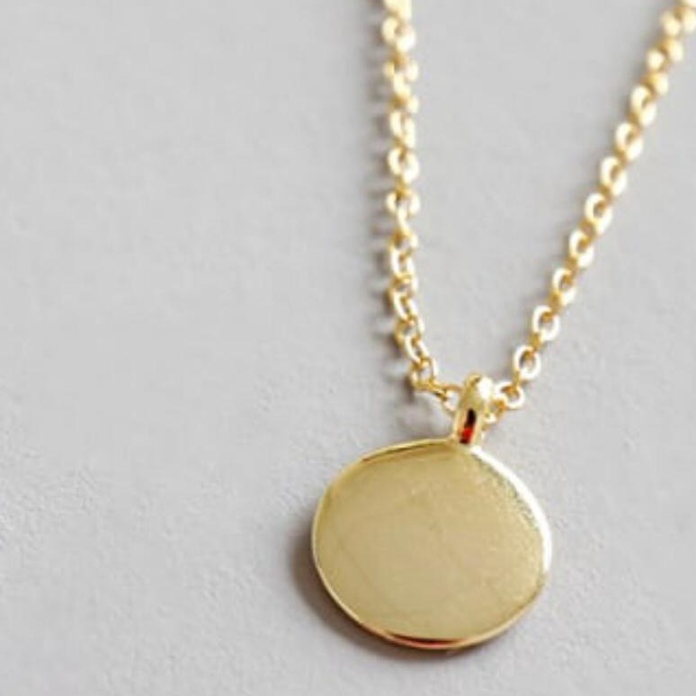 Gold Plated Sterling Silver Disc Necklace
