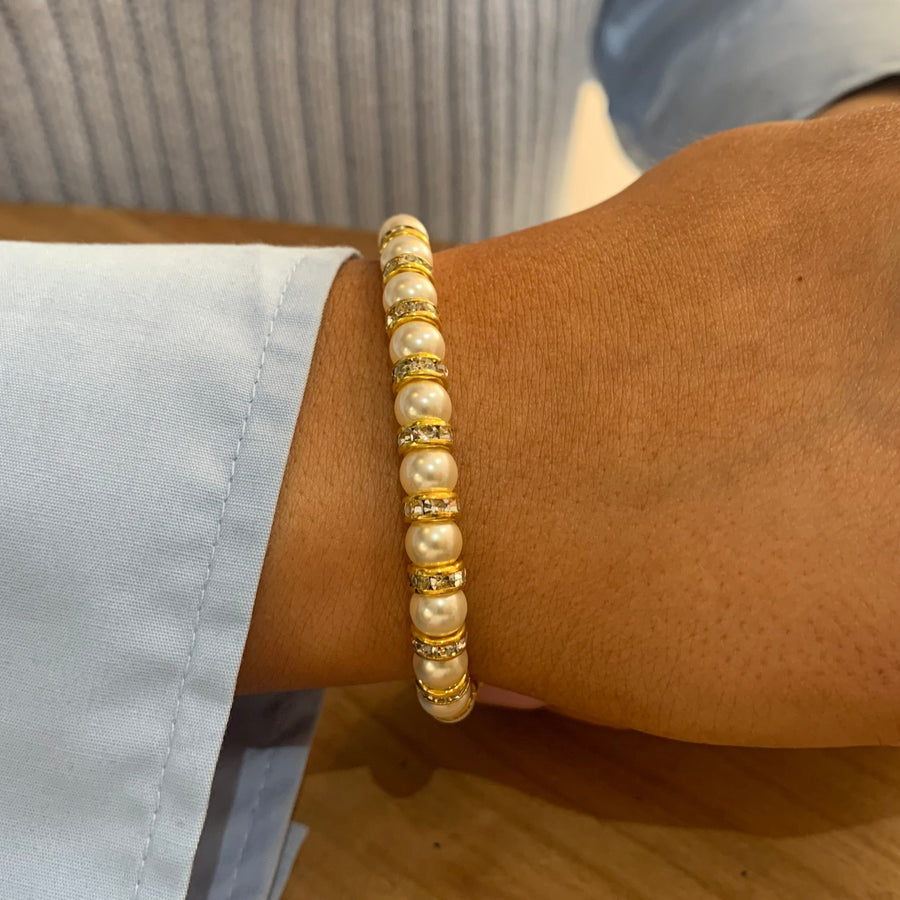 Katie 6mm Pearl Gold Bracelet