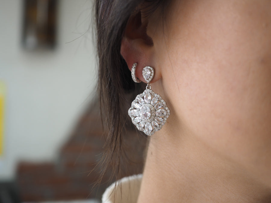 Margo silver & crystal earring