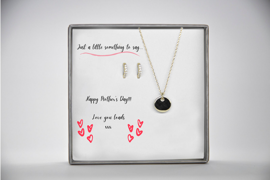 Gold Disc & Huggie Mother's Day Set