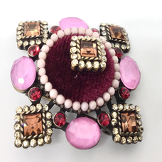Pink and Amber Toned Brooch